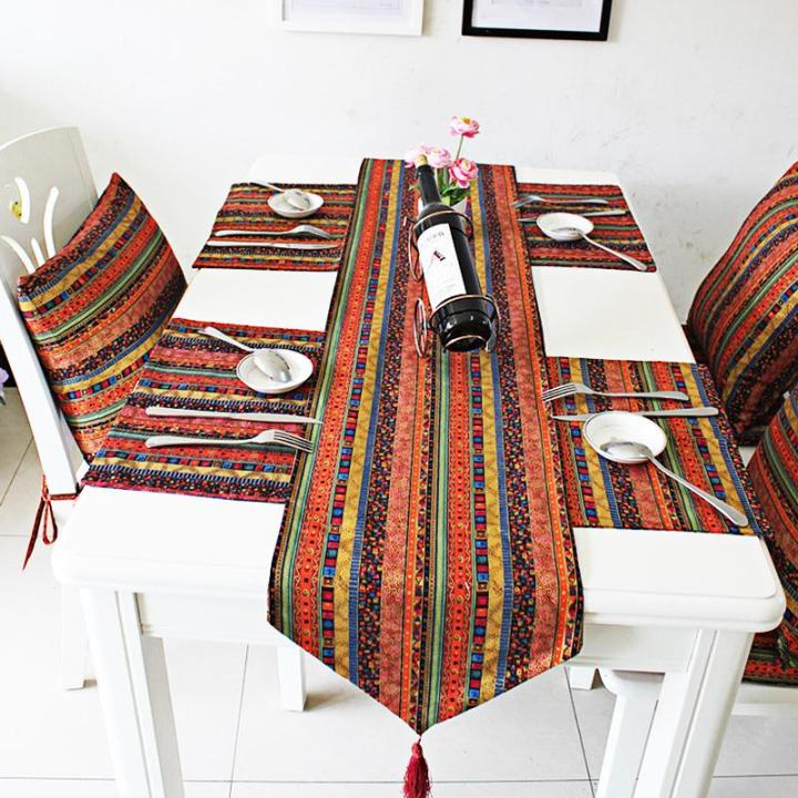 Folk Style Cotton Place Mat Table Runner Tablecloth Hotel Bed Runner Home Table Decoration Runners # 32*180cm